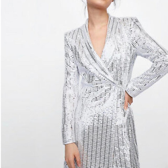 Zara Dresses Zara Metallic Blazer Dress Poshmark